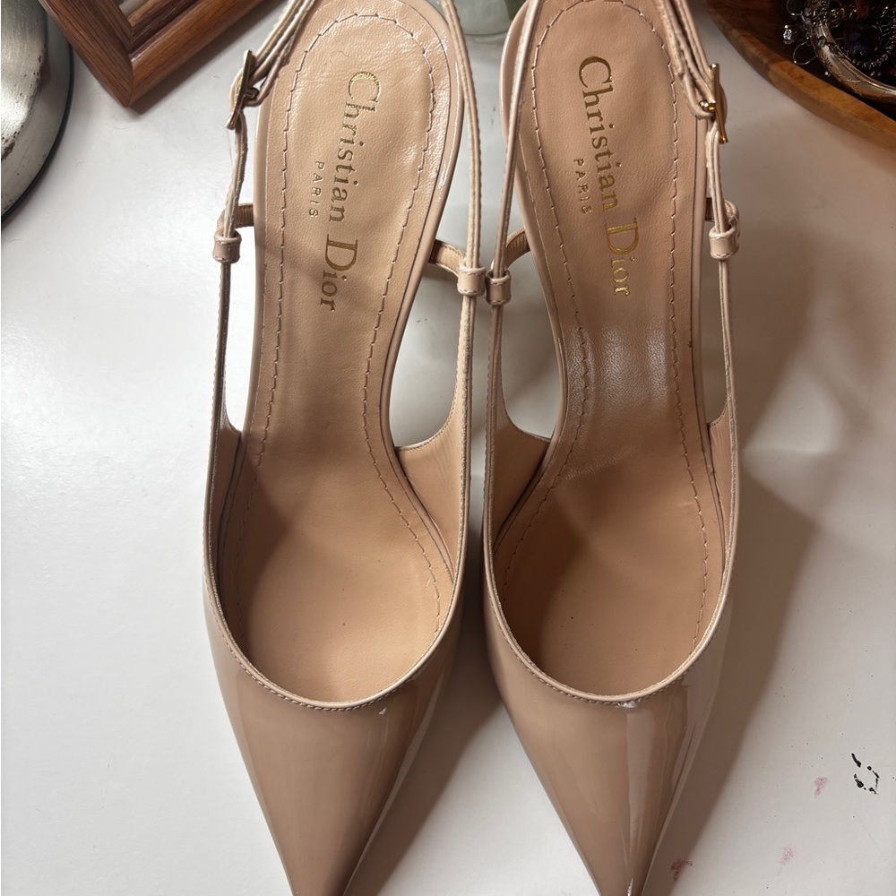Dior Women's Nude Slingback Heels - Picture 2 of 7